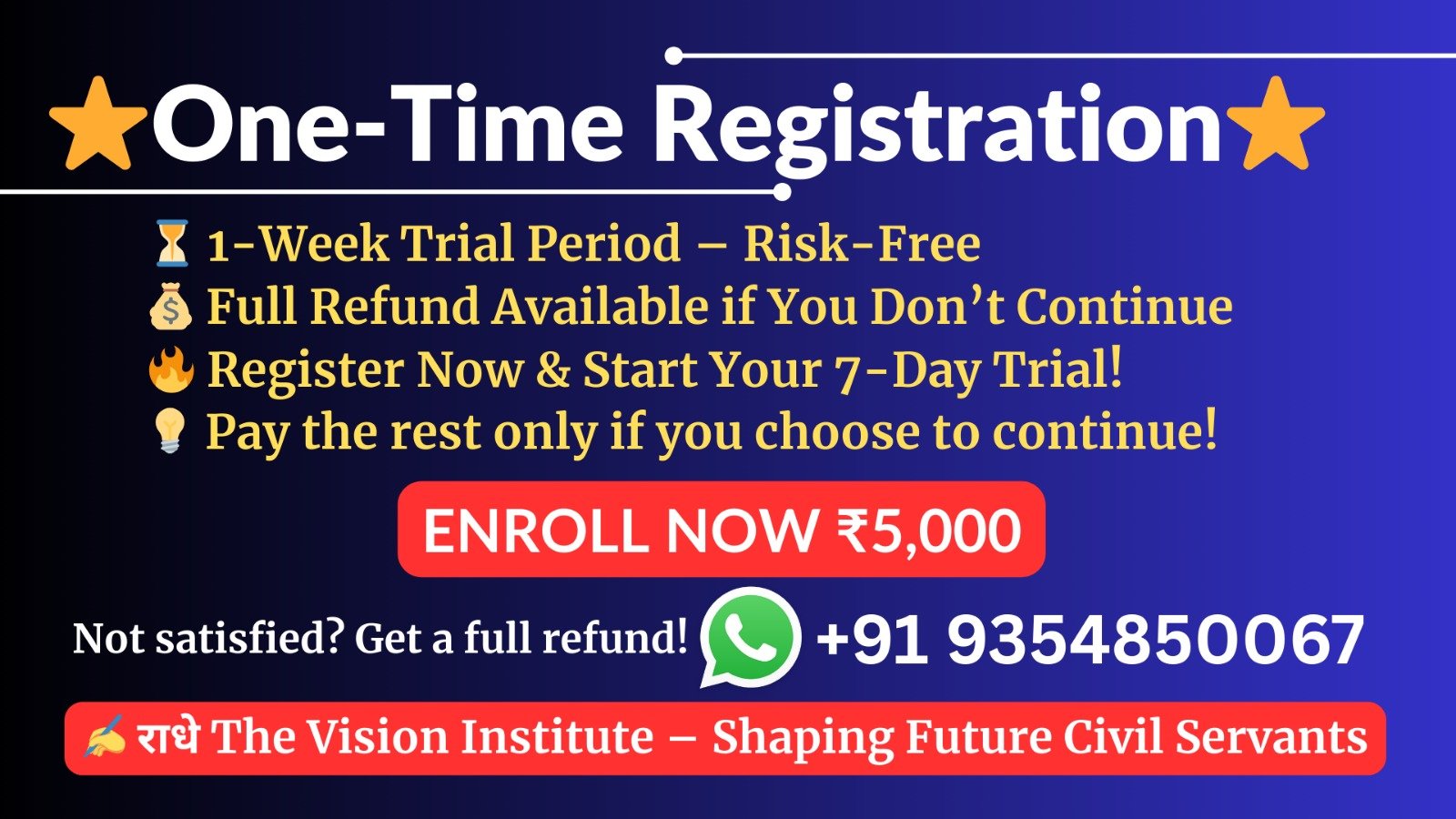 REGISTRATION FOR 3 YEARS PERSONALIZED UPSC MENTORSHIP PROGRAMME